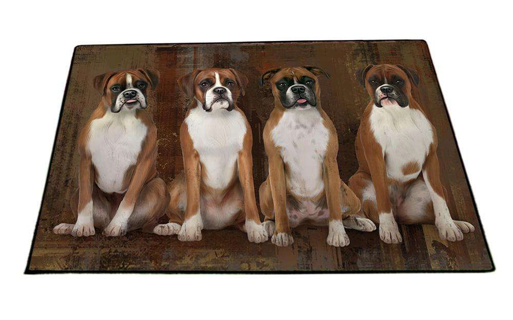 Rustic 4 Boxers Dog Floormat FLMS50619