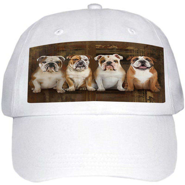 Rustic 4 Bulldogs Ball Hat Cap HAT48267