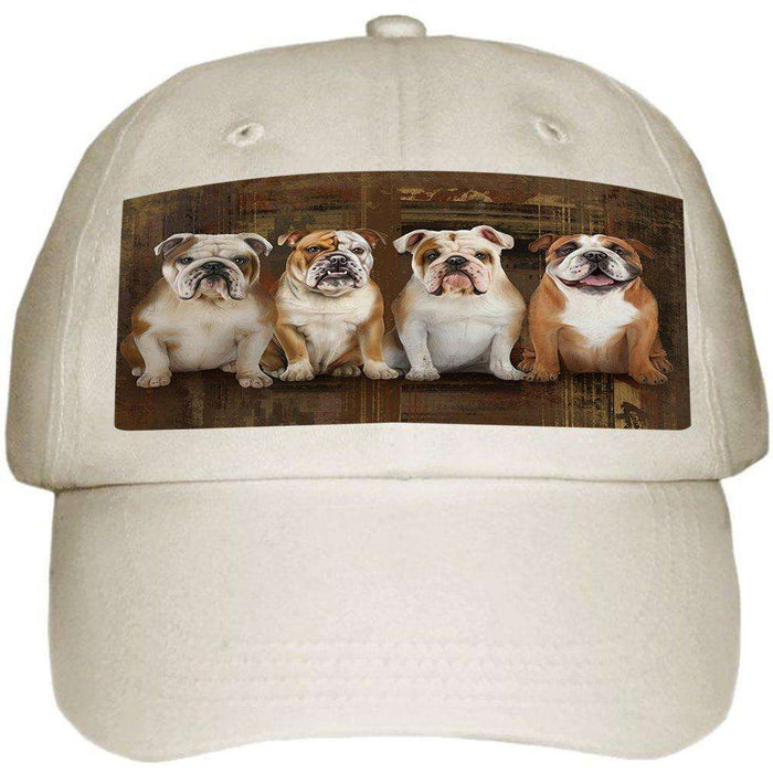 Rustic 4 Bulldogs Ball Hat Cap HAT48267