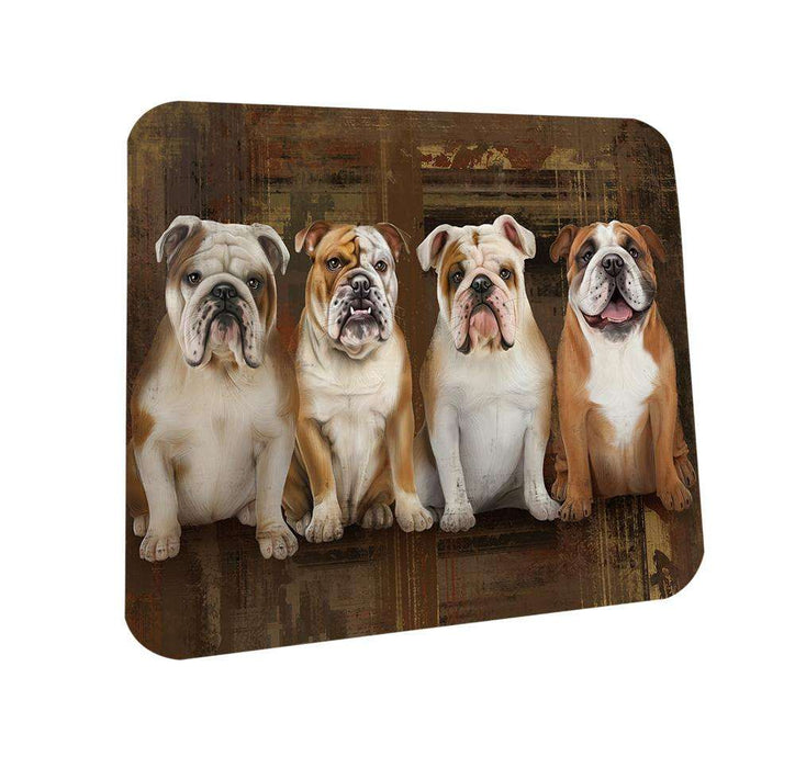 Rustic 4 Bulldogs Coasters Set of 4 CST50853