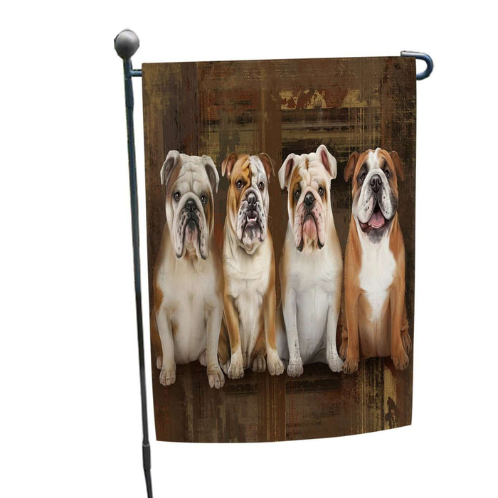 Rustic 4 Bulldogs Garden Flag GFLG48271