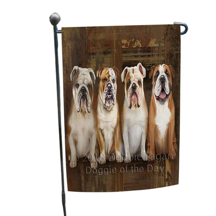 Rustic 4 Bulldogs Garden Flag GFLG50390