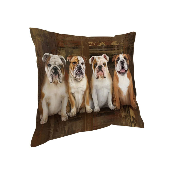 Rustic 4 Bulldogs Pillow PIL48764