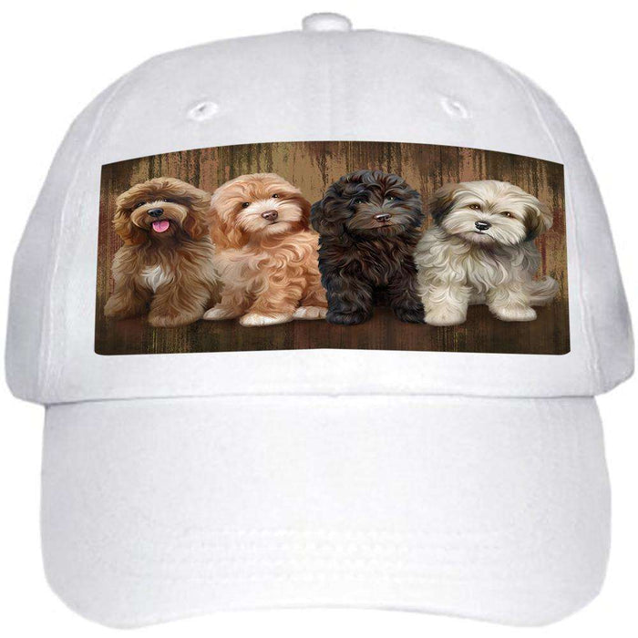 Rustic 4 Cockapoos Dog Ball Hat Cap HAT52452