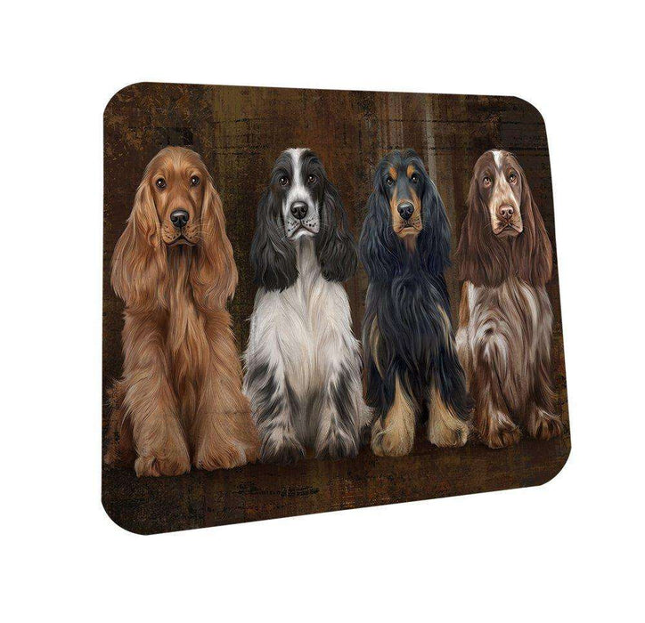 Rustic 4 Cocker Spaniels Dog Coasters Set of 4 CST48138