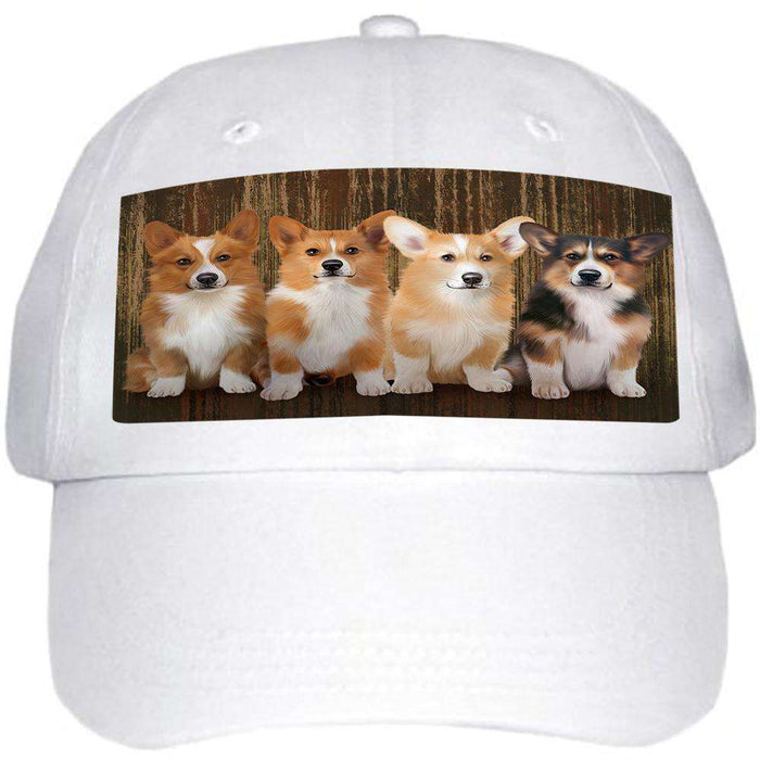 Rustic 4 Corgis Dog Ball Hat Cap HAT55263