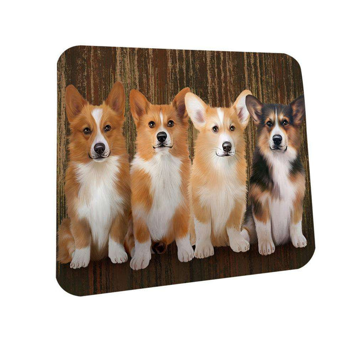 Rustic 4 Corgis Dog Coasters Set of 4 CST50854