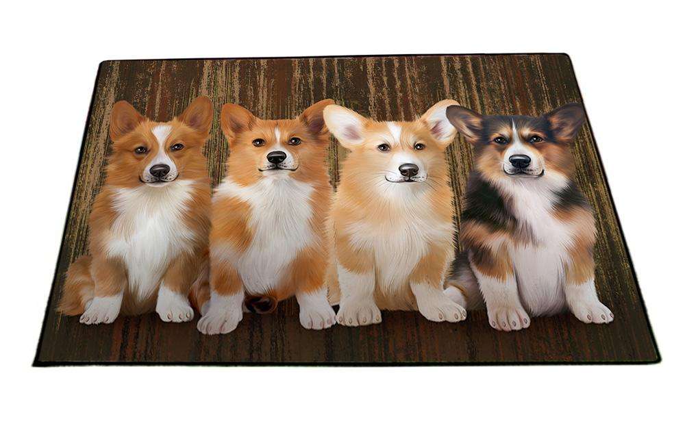 Rustic 4 Corgis Dog Floormat FLMS50625