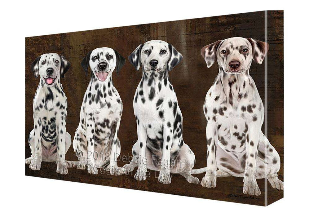 Rustic 4 Dalmatians Dog Canvas Print Wall Art Décor CVS107081