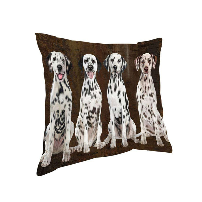 Rustic 4 Dalmatians Dog Pillow PIL74060