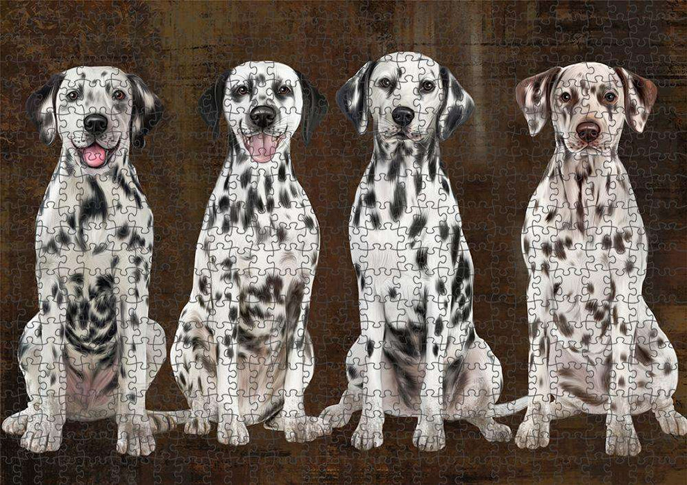 Rustic 4 Dalmatians Dog Puzzle with Photo Tin PUZL84592