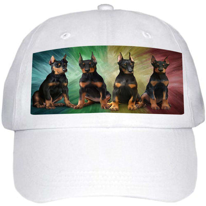 Rustic 4 Doberman Pinschers Dog Ball Hat Cap HAT52455