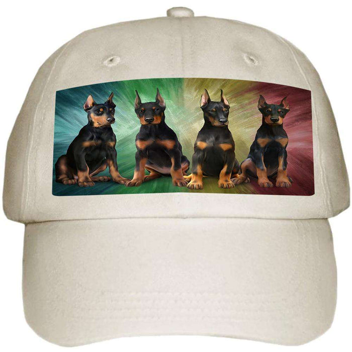 Rustic 4 Doberman Pinschers Dog Ball Hat Cap HAT52455