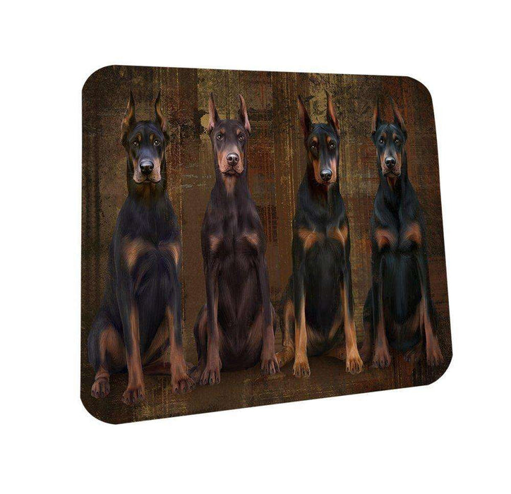 Rustic 4 Doberman Pinschers Dog Coasters Set of 4 CST48139