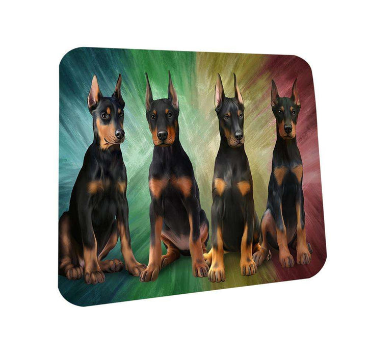 Rustic 4 Doberman Pinschers Dog Coasters Set of 4 CST49533