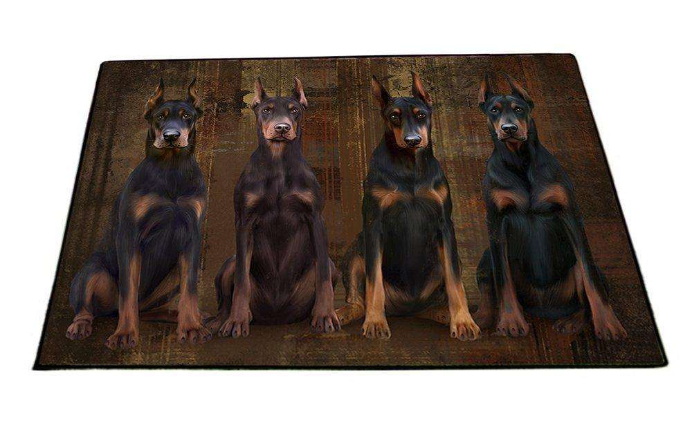 Rustic 4 Doberman Pinschers Dog Floormat FLMS48261