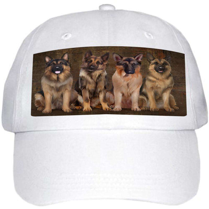 Rustic 4 German Shepherds Dog Ball Hat Cap HAT52458