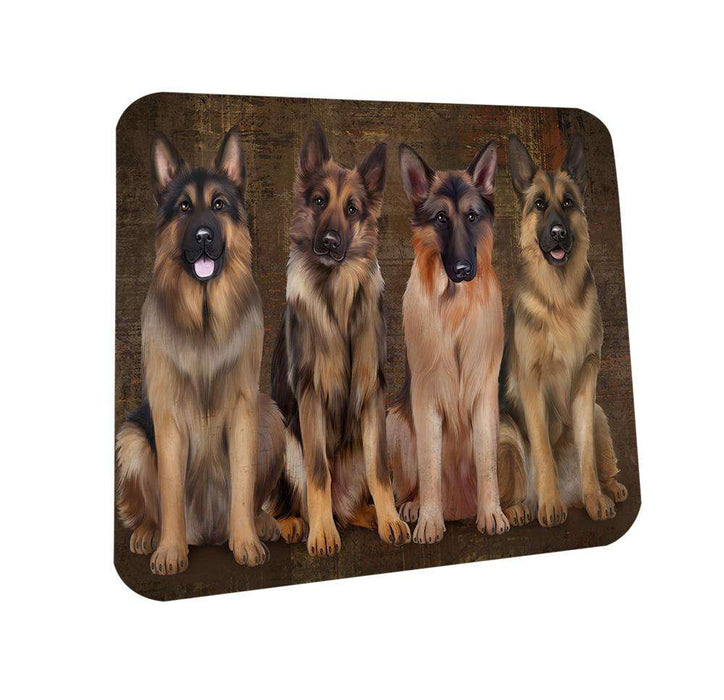 Rustic 4 German Shepherds Dog Coasters Set of 4 CST49534