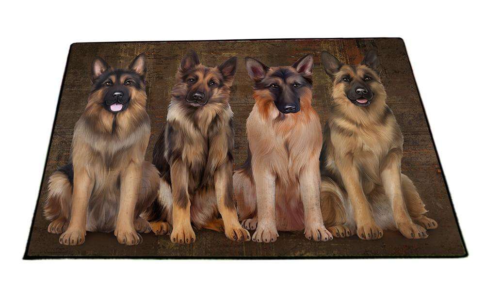 Rustic 4 German Shepherds Dog Floormat FLMS49968
