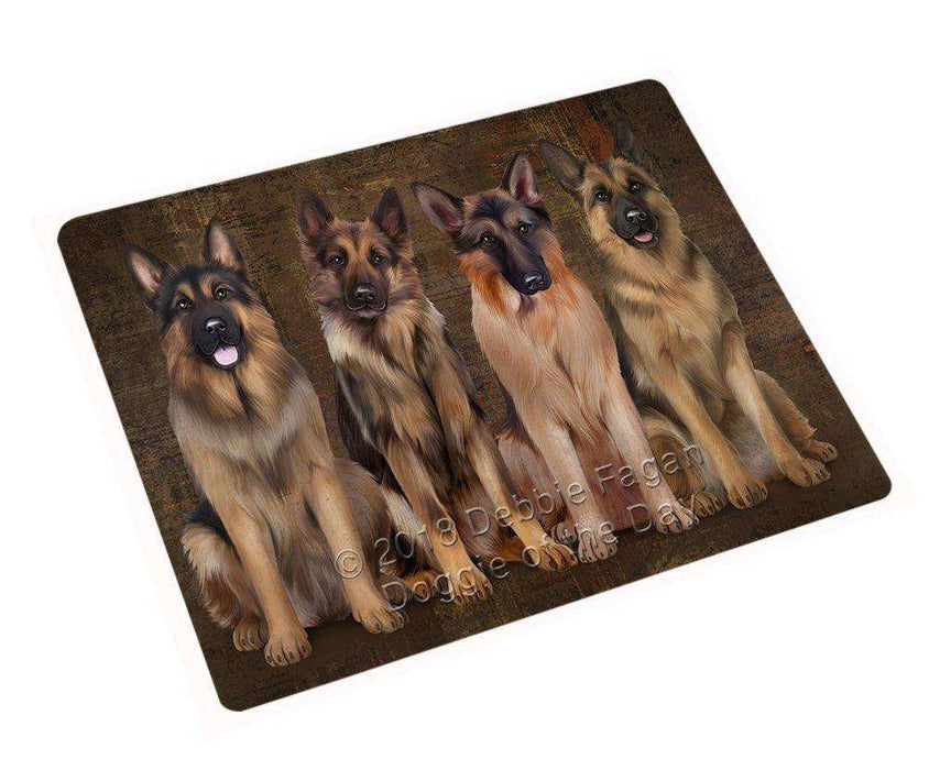 Rustic 4 German Shepherds Dog Magnet Mini (3.5" x 2") MAG52593