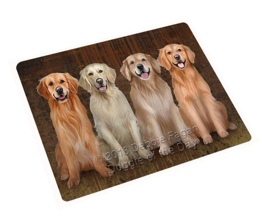 Rustic 4 Golden Retrievers Dog Blanket BLNKT50232