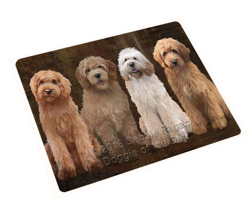 Rustic 4 Goldendoodles Dog Large Refrigerator / Dishwasher Magnet RMAG87042