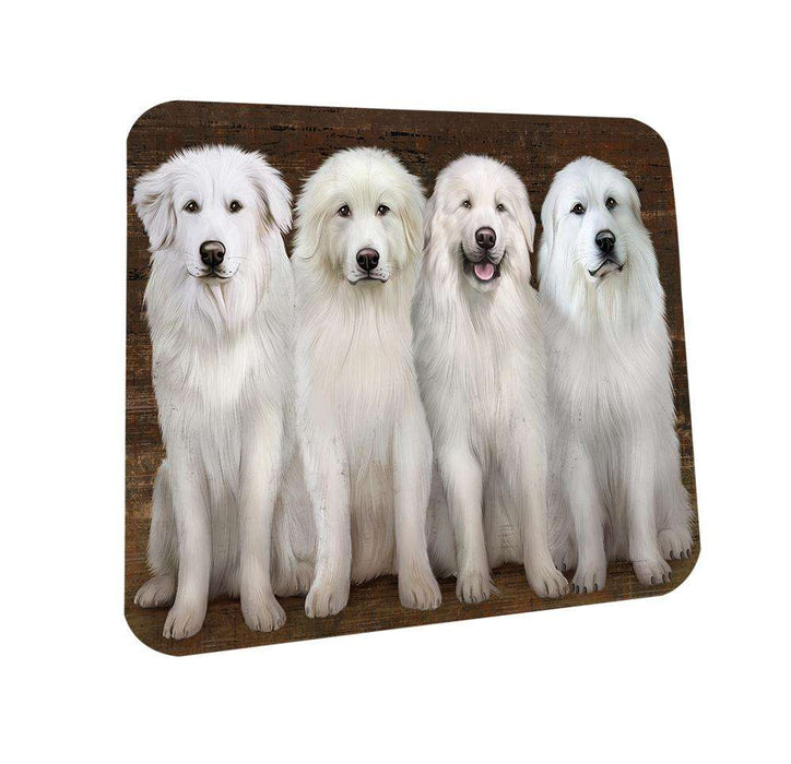 Rustic 4 Great Pyrenees Dog Coasters Set of 4 CST49535