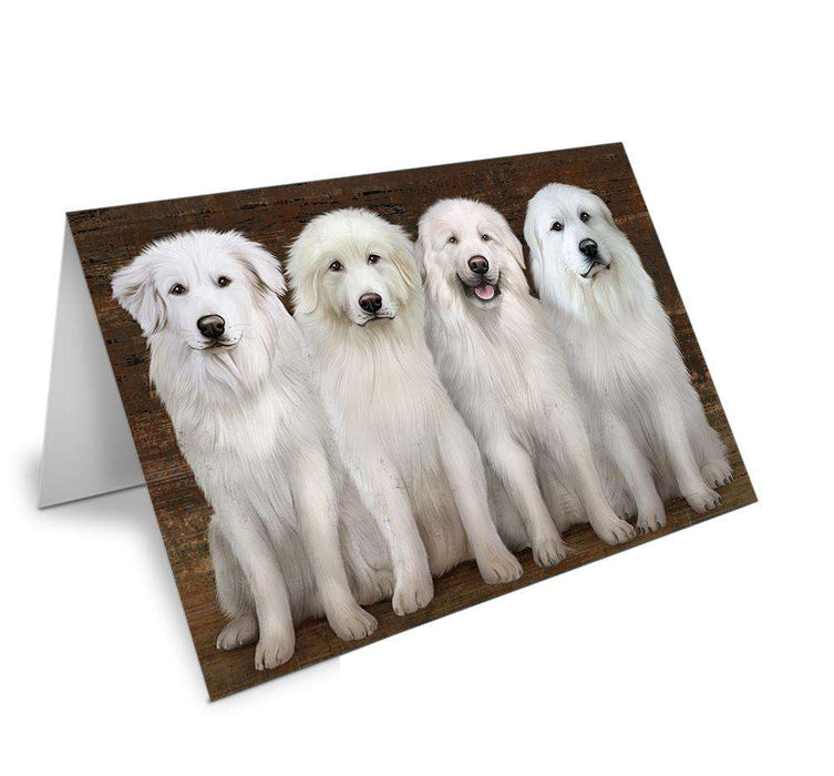 Rustic 4 Great Pyrenees Dog Handmade Artwork Assorted Pets Greeting Cards and Note Cards with Envelopes for All Occasions and Holiday Seasons GCD52757