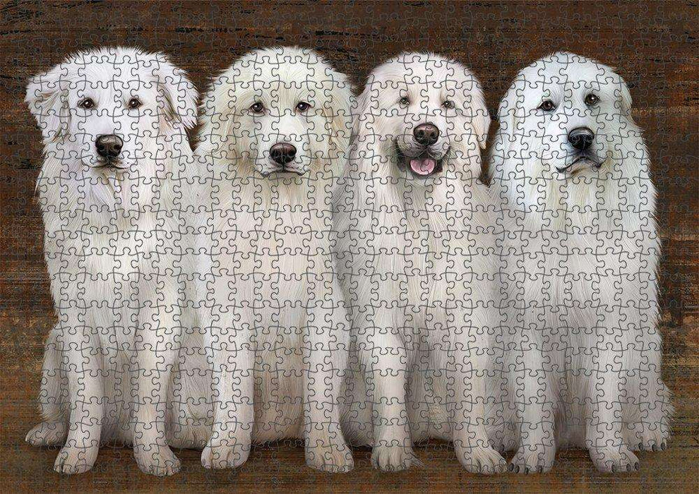 Rustic 4 Great Pyrenees Dog Puzzle with Photo Tin PUZL52092