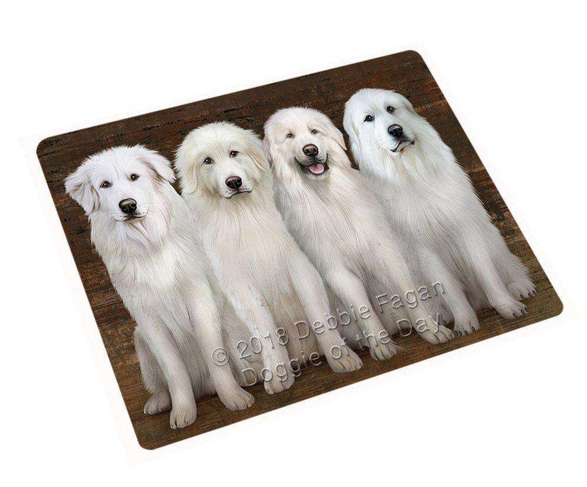 Rustic 4 Great Pyrenees Dog Tempered Cutting Board C52596