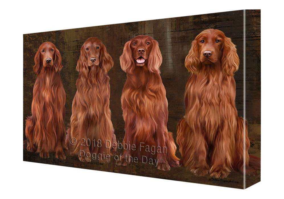 Rustic 4 Irish Setters Dog Canvas Print Wall Art Décor CVS107108