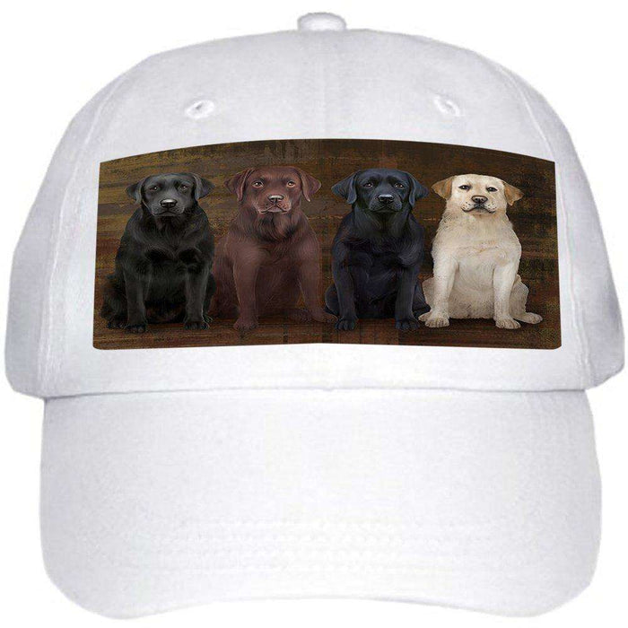Rustic 4 Labrador Retrievers Dog Ball Hat Cap HAT48480