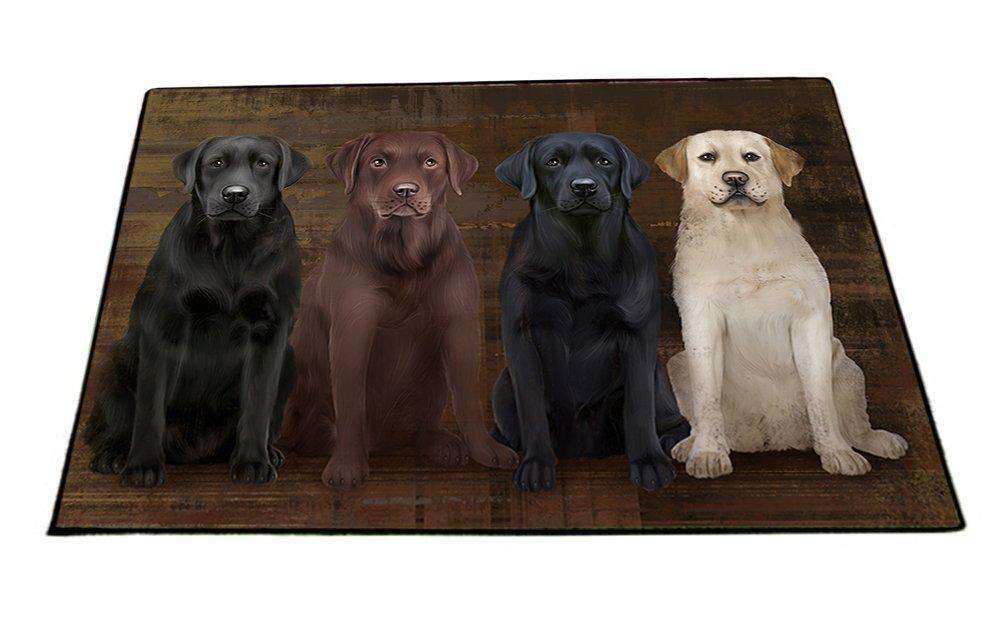 Rustic 4 Labrador Retrievers Dog Floormat FLMS48447