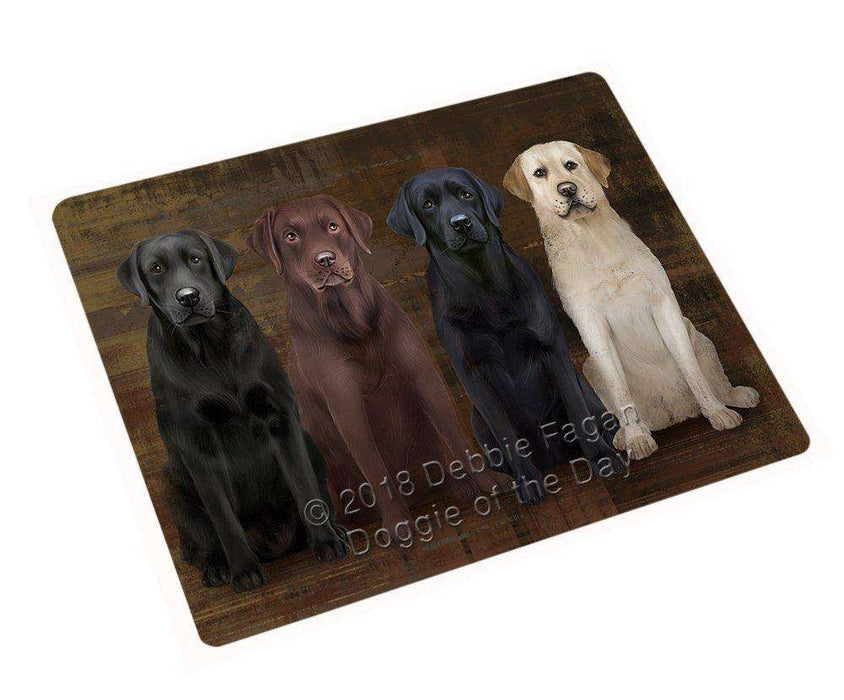 Rustic 4 Labrador Retrievers Dog Magnet Mini (3.5" x 2") MAG48762