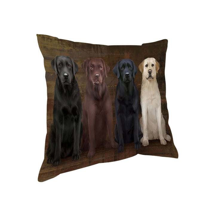 Rustic 4 Labrador Retrievers Dog Pillow PIL49048
