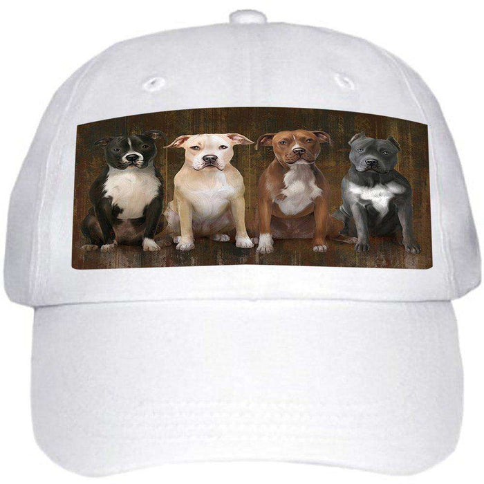 Rustic 4 Pit Bulls Dog Ball Hat Cap HAT48279
