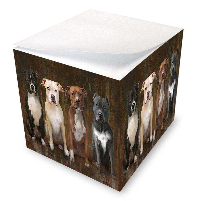 Rustic 4 Pit Bulls Dog Note Cube NOC48182