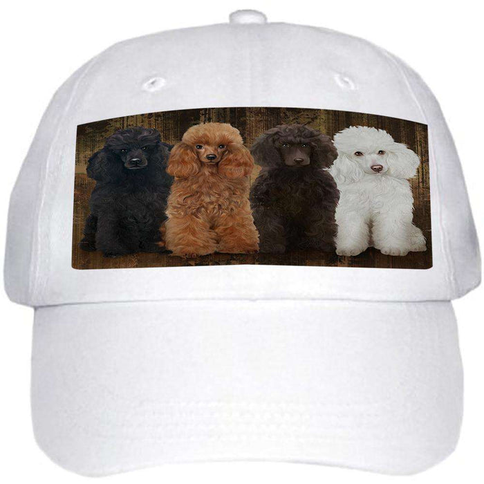 Rustic 4 Poodles Dog Ball Hat Cap HAT52467