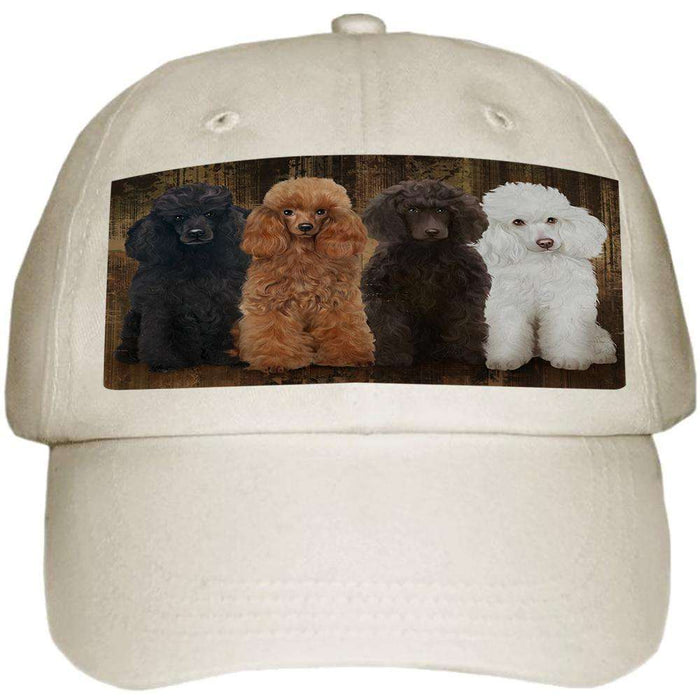 Rustic 4 Poodles Dog Ball Hat Cap HAT52467