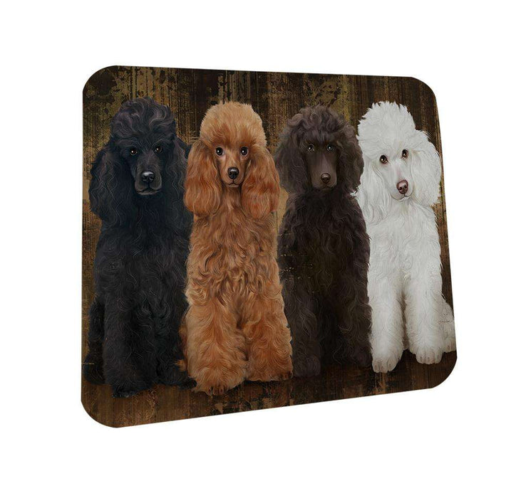 Rustic 4 Poodles Dog Coasters Set of 4 CST49537
