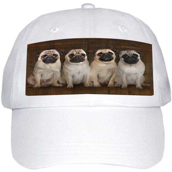 Rustic 4 Pugs Dog Ball Hat Cap HAT48498