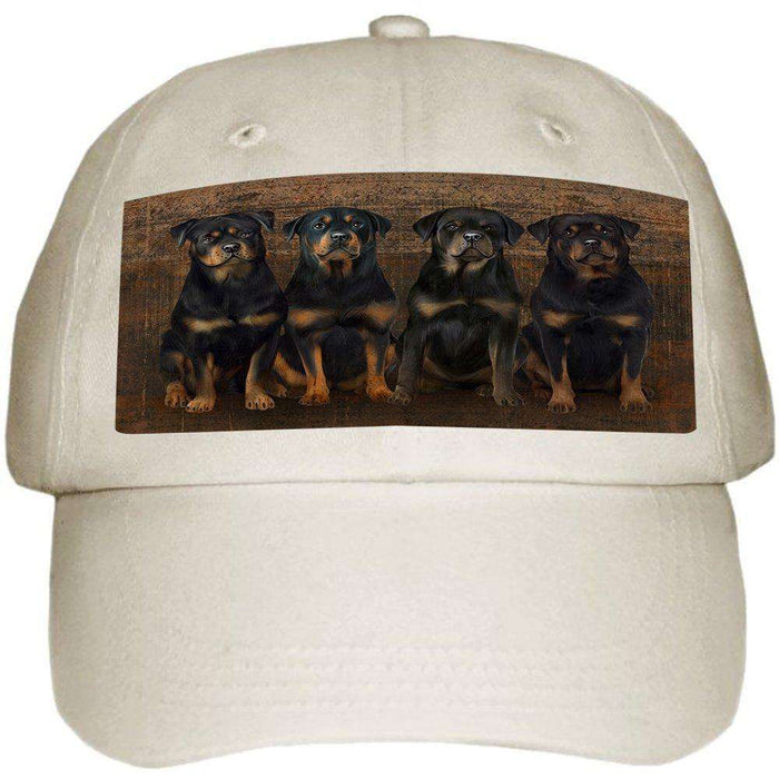 Rustic 4 Rottweilers Dog Ball Hat Cap HAT48516