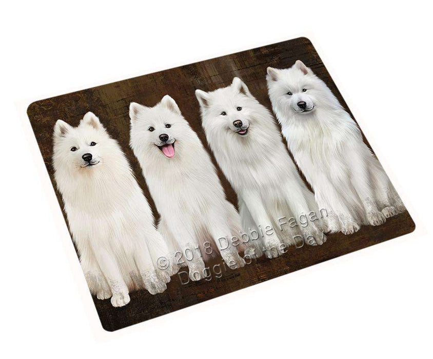 Rustic 4 Samoyeds Dog Large Refrigerator / Dishwasher Magnet RMAG87078