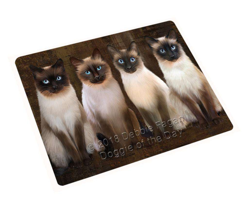 Rustic 4 Siamese Cats Large Refrigerator / Dishwasher Magnet RMAG87084