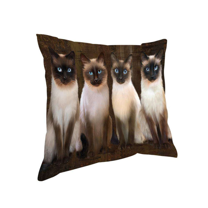 Rustic 4 Siamese Cats Pillow PIL74092