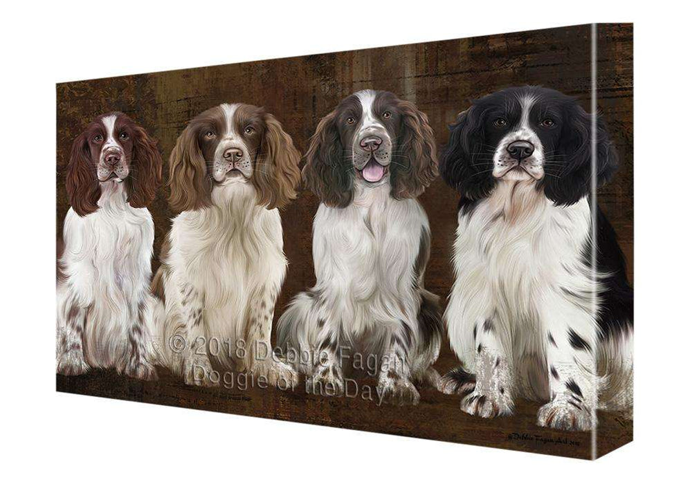 Rustic 4 Springer Spaniels Dog Canvas Print Wall Art Décor CVS107180