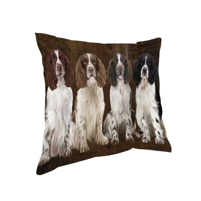 Rustic 4 Springer Spaniels Dog Pillow PIL74104