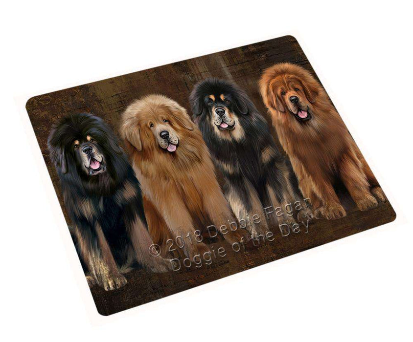 Rustic 4 Tibetan Mastiffs Dog Cutting Board C67557