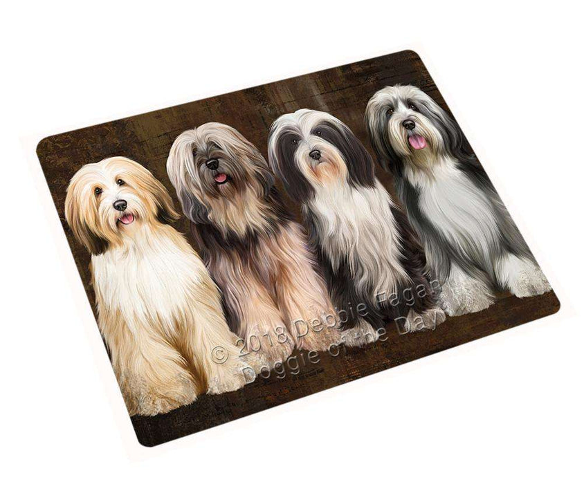 Rustic 4 Tibetan Terriers Dog Cutting Board C67560