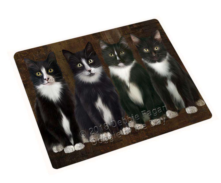 Rustic 4 Tuxedo Cats Cutting Board C67563